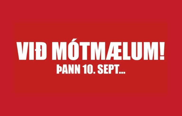 Við mótmælum! þann 10. sept...